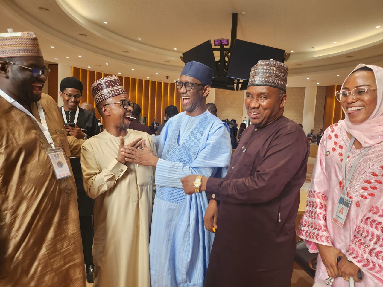 GACRB Executive Director Prof Mala Mustapha exchanging ideas with Nigeria’s National Security Adviser Mallam Nuhu Ribadu and Defence Minister Muhammad Badaru